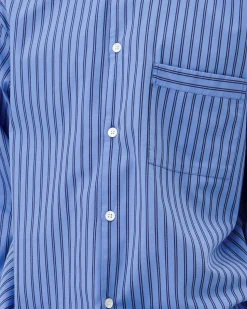 Tekla Poplin Pyjamas Shirt Boro Stripes