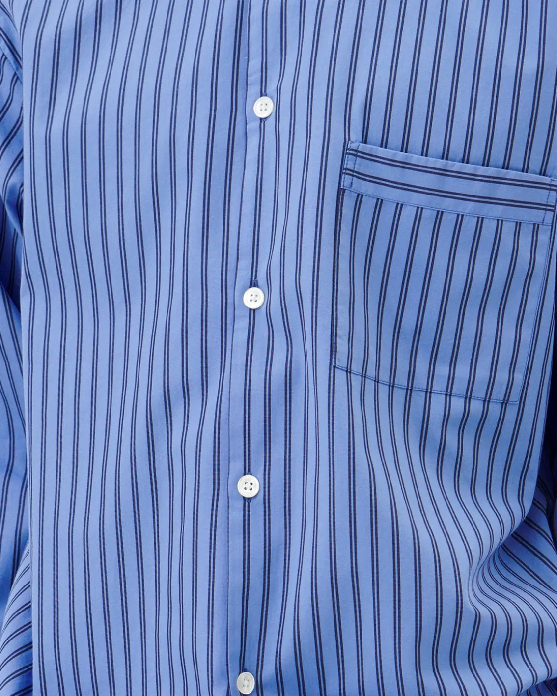 Tekla Poplin Pyjamas Shirt Boro Stripes