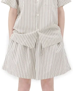 Tekla Poplin Pyjamas Shorts Hopper Stripes