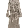 Tekla Terry Hooded Bathrobe Kodiak Stripes