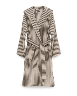 Tekla Terry Hooded Bathrobe Kodiak Stripes