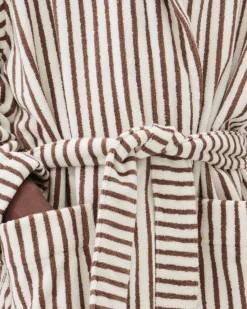 Tekla Terry Hooded Bathrobe Kodiak Stripes