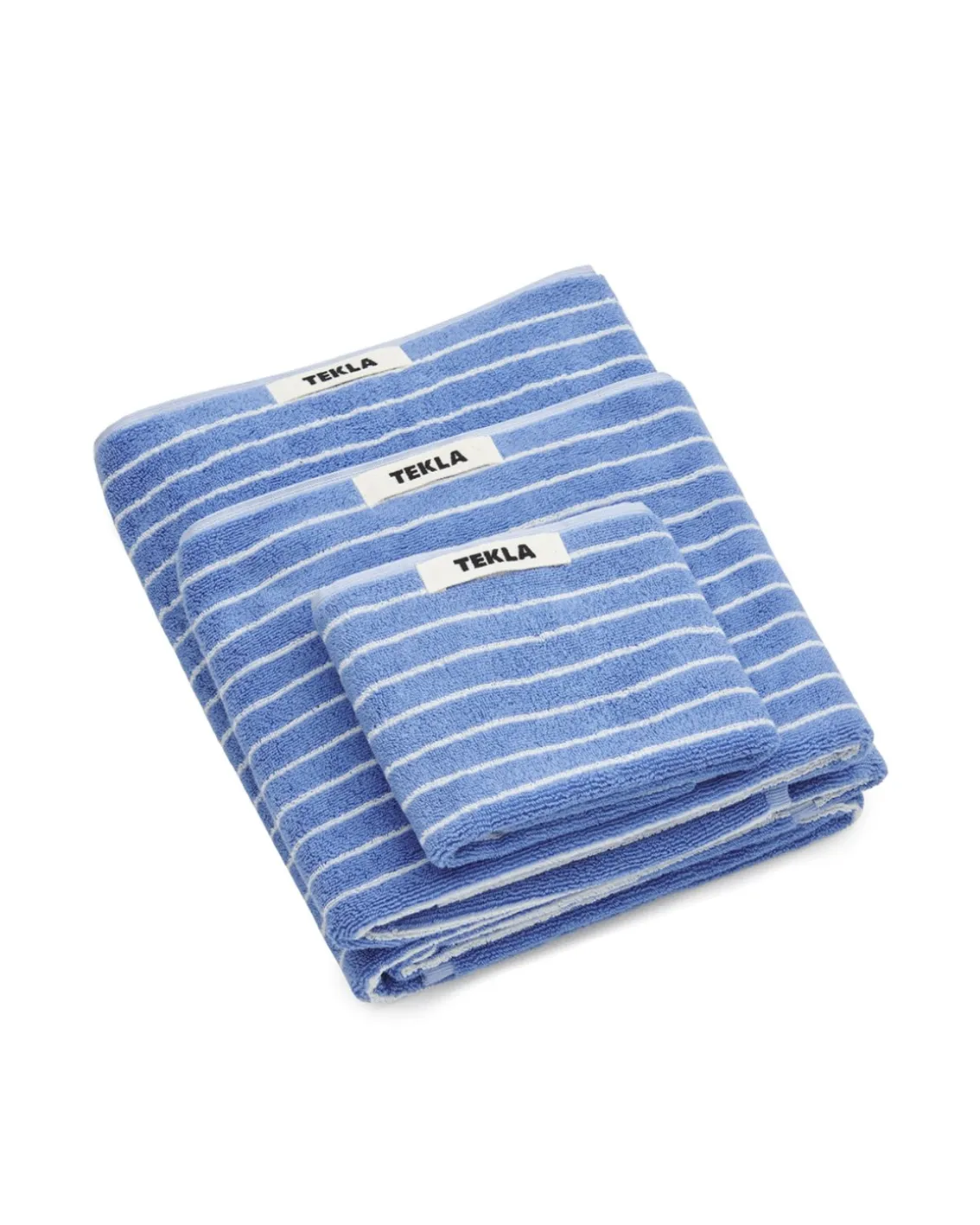 Tekla Terry Towel Clear Blue Stripes