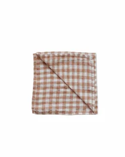 Tell me More Napkin Linen Gingham Biscuit