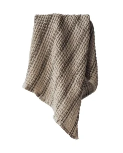 Tell me More Nella Waffle Towel Taupe Stripe