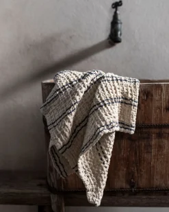 Tell me More Nella Waffle Towel Blue Stripe