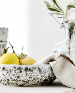 Tell me More Rivoli Serving Bowl Green Splatter
