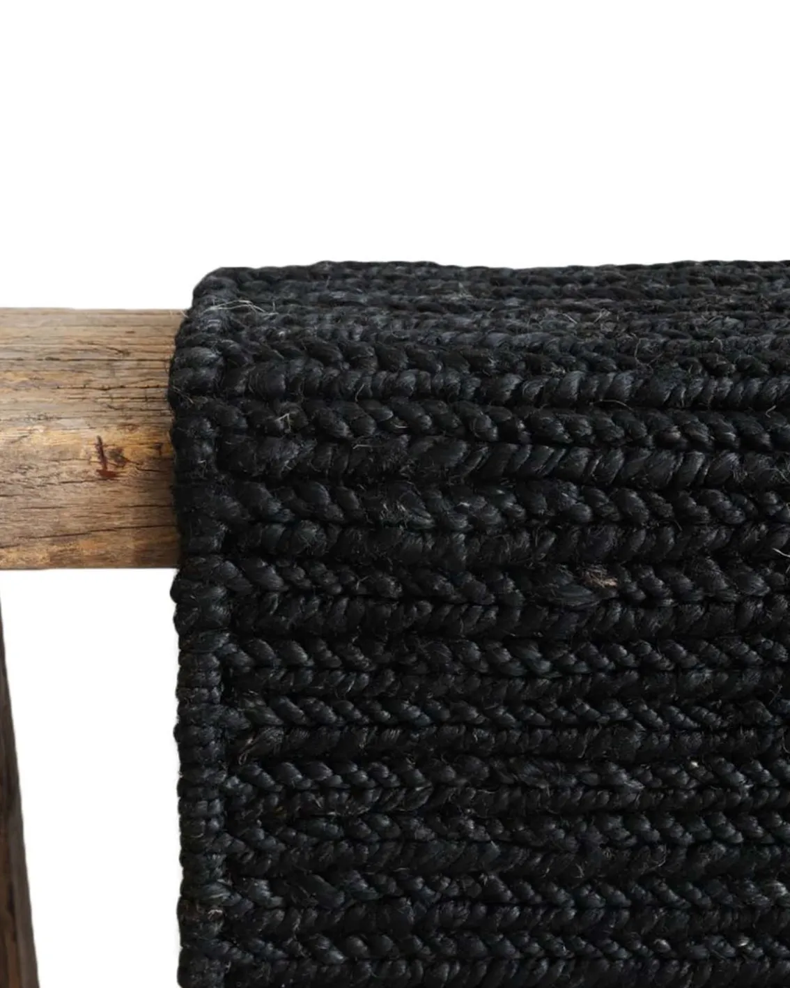 Tell me More Sumak Hemp Rug Black