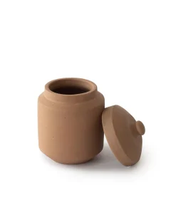Tell me More Terracina Jar With Lid Terracotta