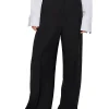 Teurn Studios Flat-Front Tailored Trousers Black