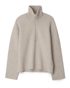 Teurn Studios Half-Zip Turtleneck Beige