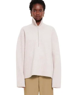 Teurn Studios Half-Zip Turtleneck Beige