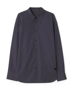 Teurn Studios Pointy Collar Poplin Shirt Dark Grey