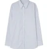 Teurn Studios Relaxed Poplin Shirt Blue Pinstripe