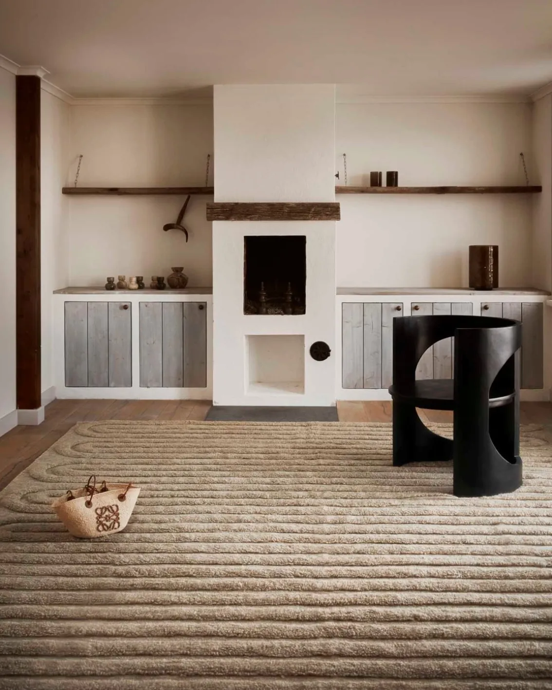 Tinted Riklund Wool Rug Beige Melange