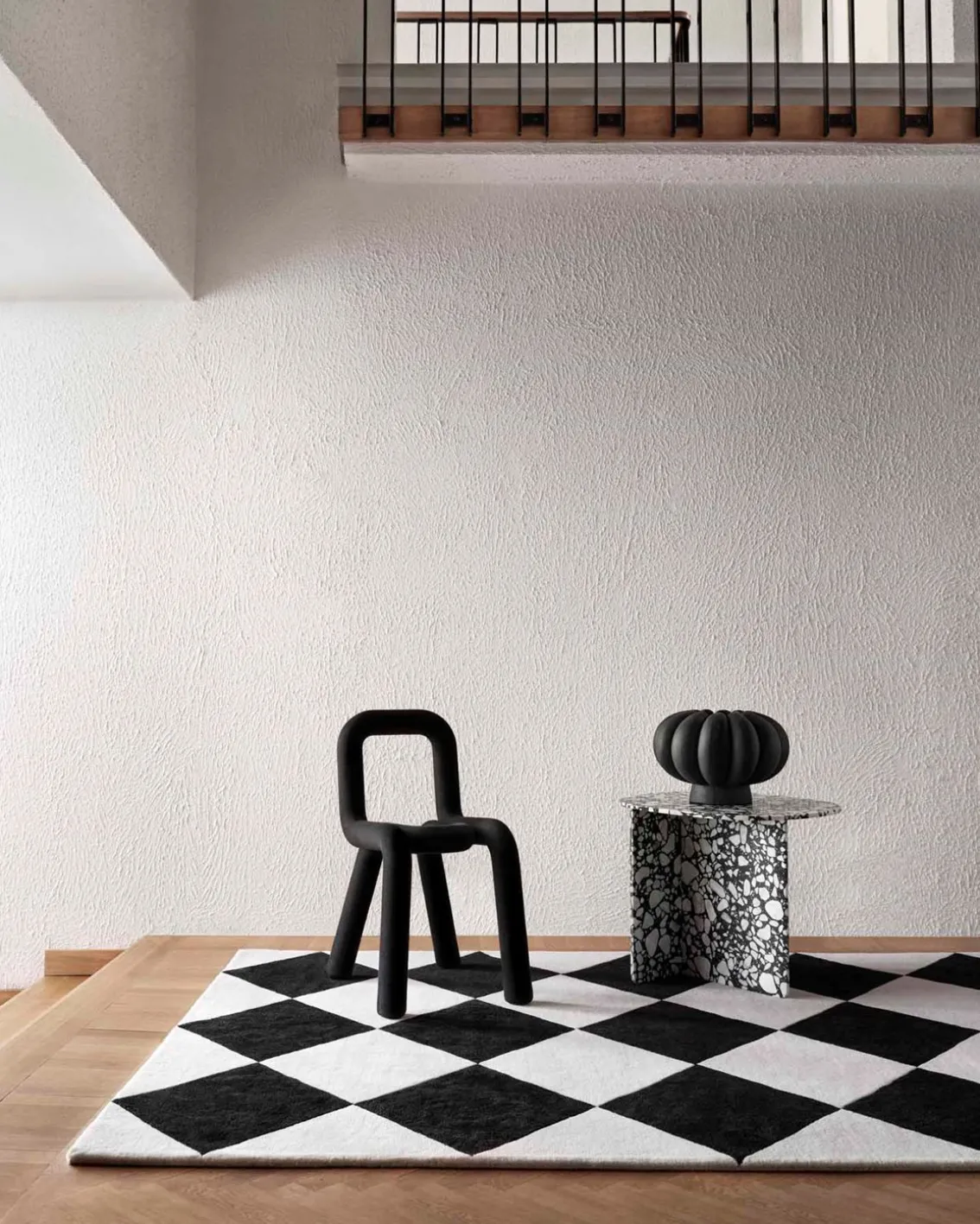 Tinted Tenman Wool Rug Black/White