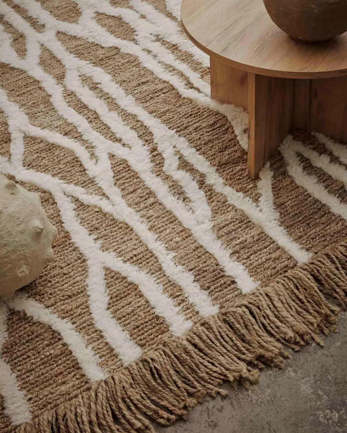Tinted Wahl Jute Rug Brown/Off White