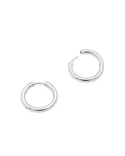 Tom Wood Classic Hoop Earrings Medium Silver
