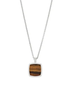 Tom Wood Cushion Pendant Necklace Tiger Eye