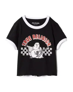 True Religion Buddha Baby Tee Jet Black