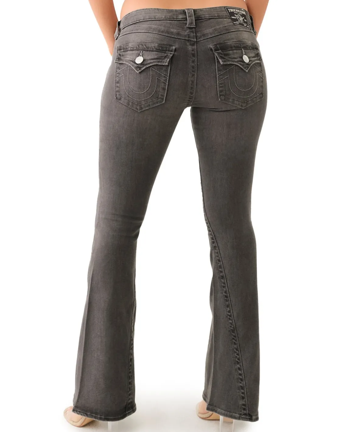 True Religion Joey Low Rise Flare Jeans Charcoal