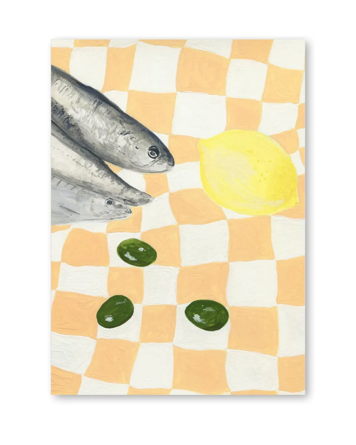 Wall of Art Isabelle Vandeplassche Olives And Fish