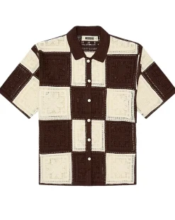 Woodbird Banks Crochet Knit Brown/off white