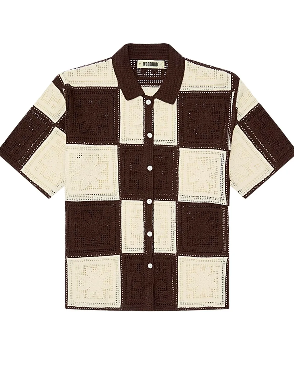 Woodbird Banks Crochet Knit Brown/off white