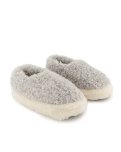 Yoko Wool Siberian Slippers Light Grey